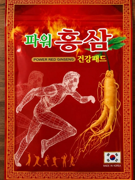 Power Red Ginseng qizil jenshenli koreys isituvchi plastiri