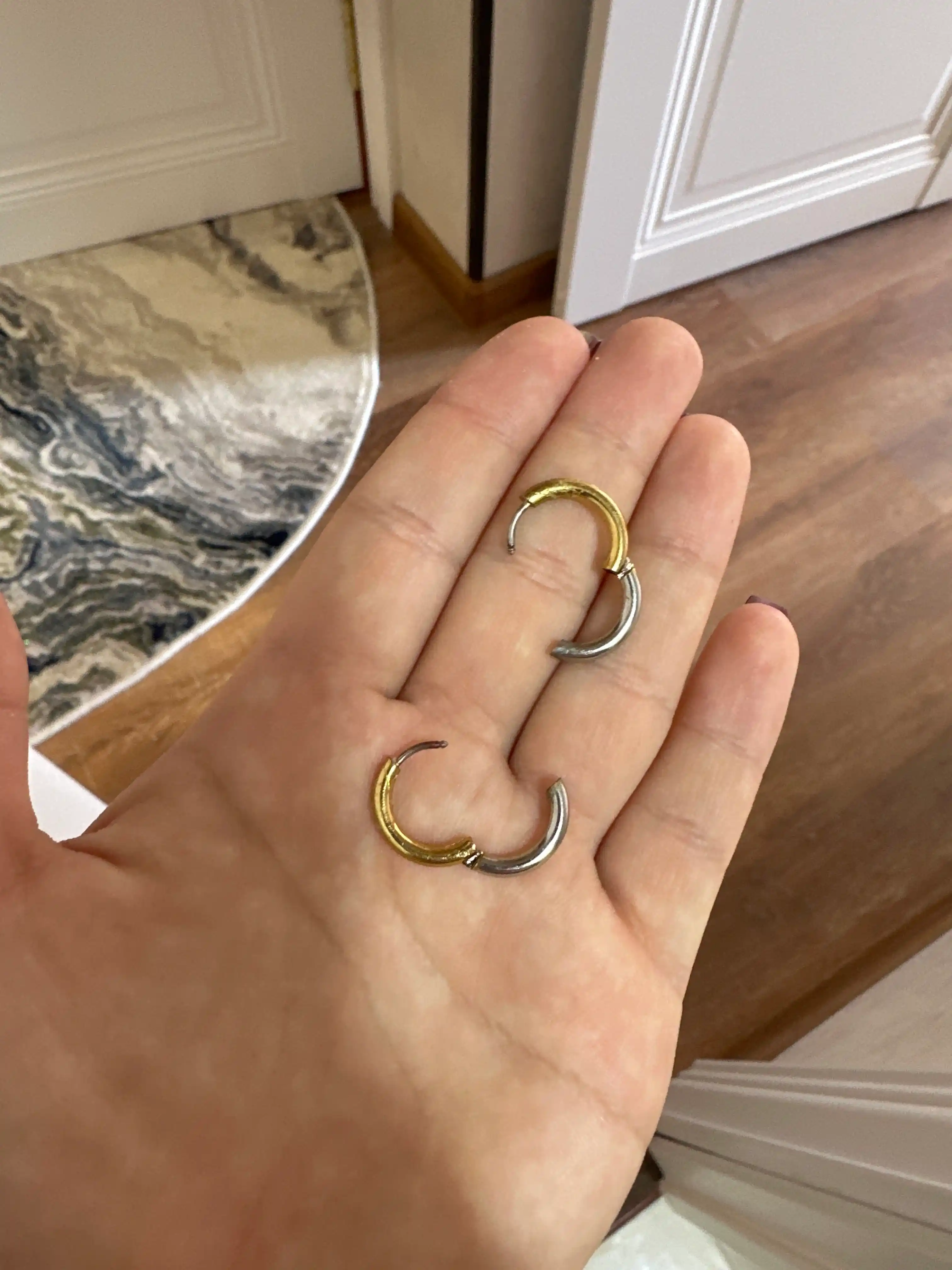 Серги женские из медицинской стали 2 в 1