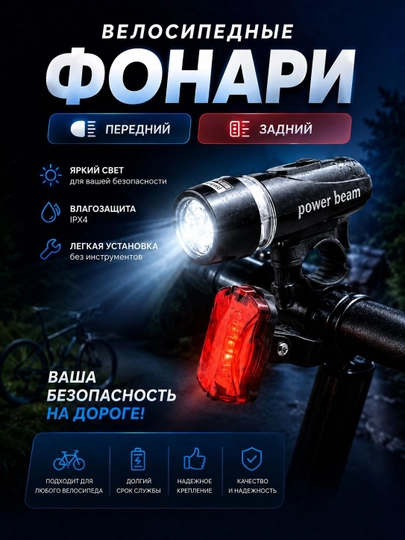 Велосипедный фонарь, светодиодный - 