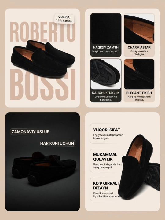 Мужские мокасины, 100% замшевые, туфли, лоферы Roberto Bossi, летние, классические
