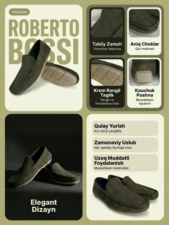 Мужские мокасины, 100% замшевые, туфли, лоферы Roberto Bossi, летние, классические