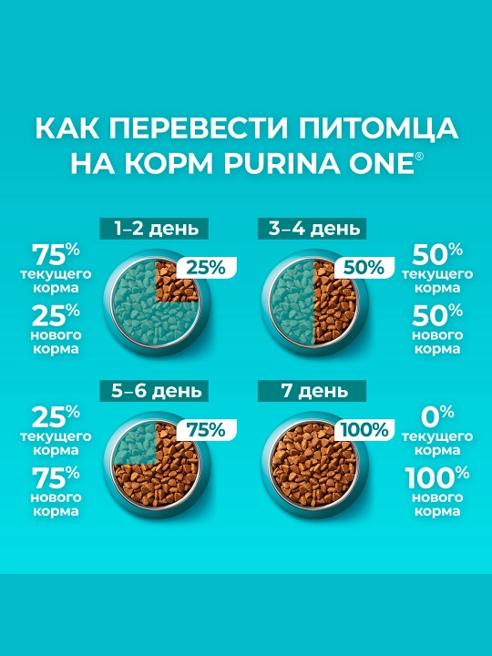 Purina One Uy, кatta mushuklar uchun quruq ozuqasi, losos bilan, 750 gr