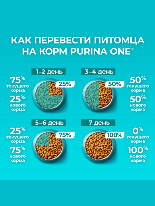 Purina One Uy, кatta mushuklar uchun kurka go‘shti qo‘shilgan quruq ozuqasi, 750 gr