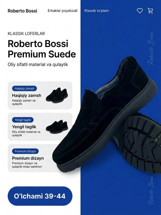 Мужские мокасины, 100% замшевые, туфли, лоферы Roberto Bossi, летние, классические