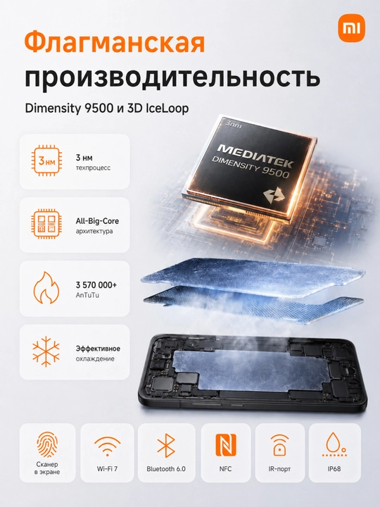 Смартфон Xiaomi 17T Pro, 12/256/512/1024 ГБ, 6.83", 144 Гц,