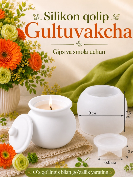 Gips, epoksid smolasi uchun silikon qolip quticha, mold quticha