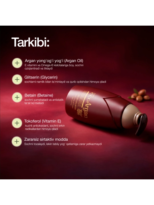 Шампунь для сухих и поврежденных волос Rosee Eco Argan Premium Hair Shampoo 760 мл