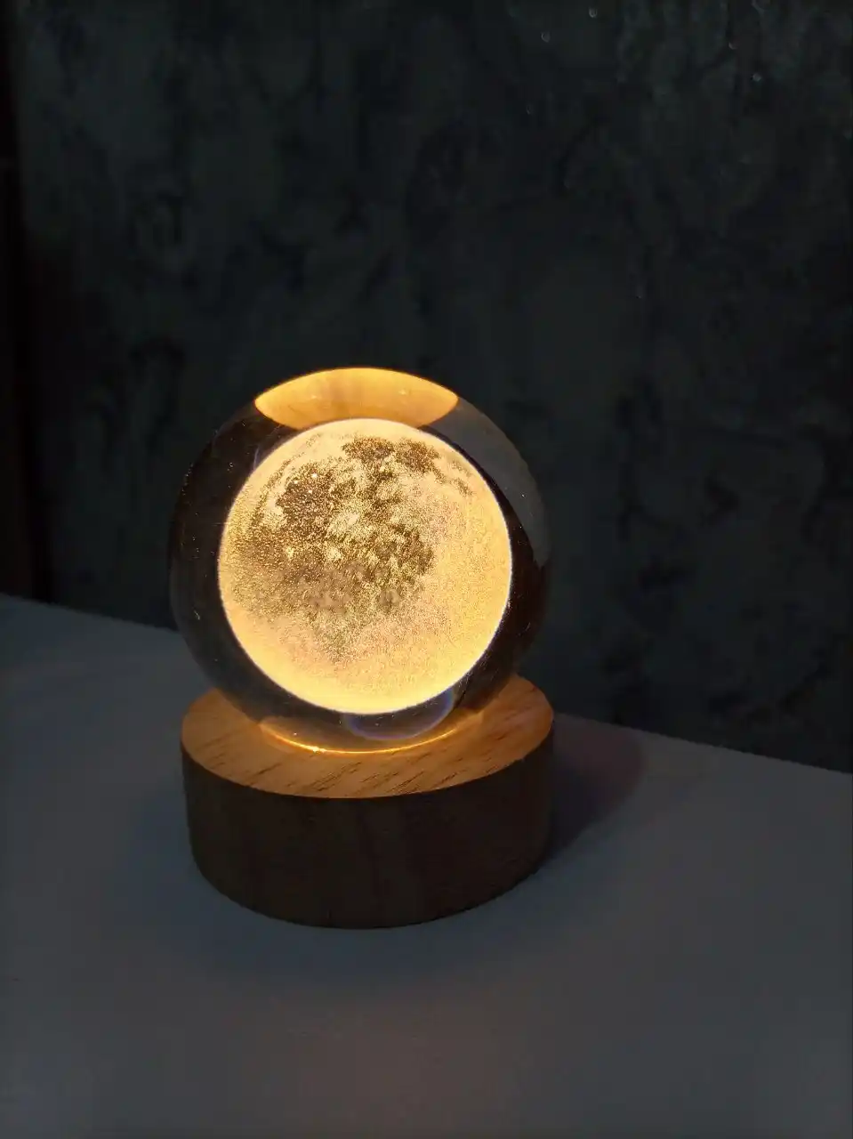 Хрустальный шар ночник 3D, антистресс, настольный светильник, лампа LED, для детей, 6 см