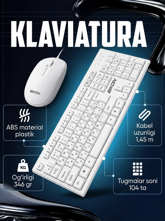 Simli klaviatura va sichqoncha BIKON