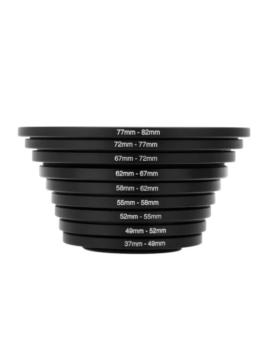 37-82 mm obyektivlar uchun Step Up / Step Down adapter halqalar to‘plami - 