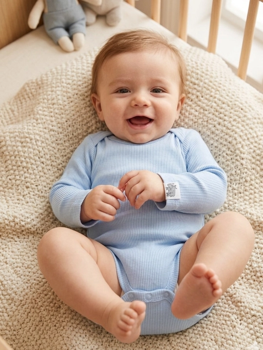 Yangi tug`ilgan o`g`il bola chaqaloq uchun uzun yengli bodi, paxta NEO - 