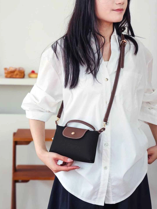 Sumka ayollar uchun, mini Longchamp uslubida, kichkina krossbodi sumka-kosmetichka