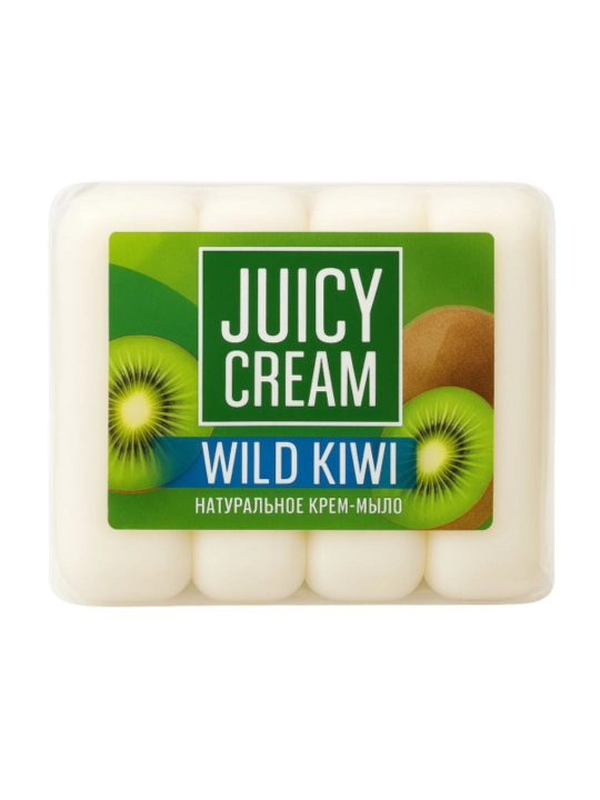 Туалетное крем-мыло твёрдое "JUICY CREAM" с ароматом киви, 4×75 гр