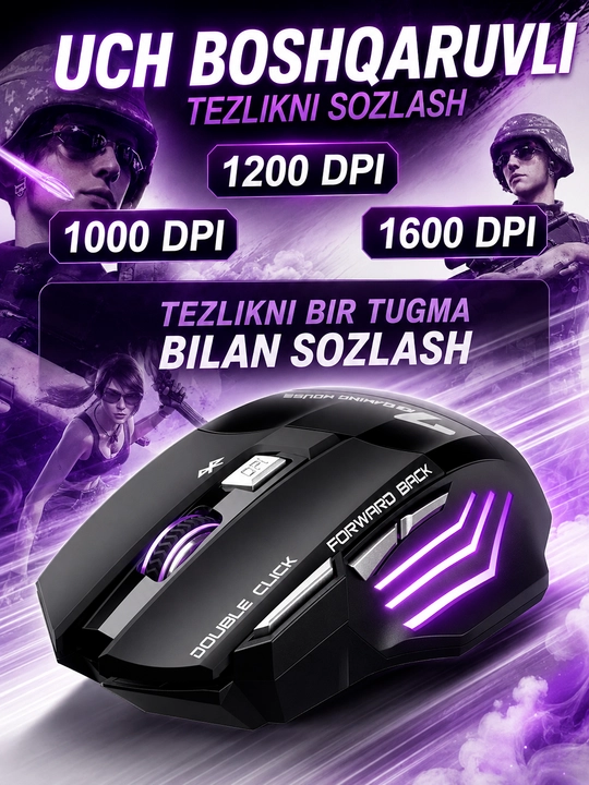 Мышка для компьютера, мышь компьютерная беспроводная Мышь с RGB подсветкой и Bluetooth