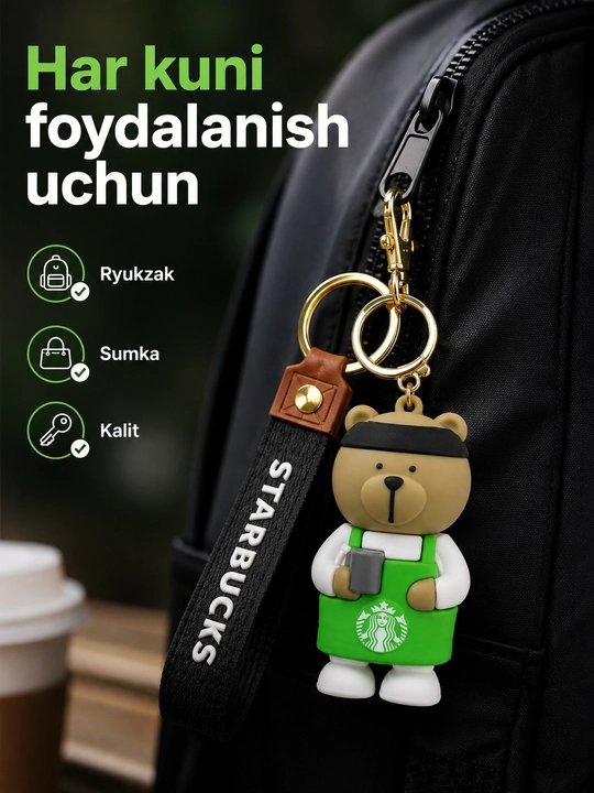 Kalit, sumka va ryukzak uchun 3D silikon brelok o‘yinchoq