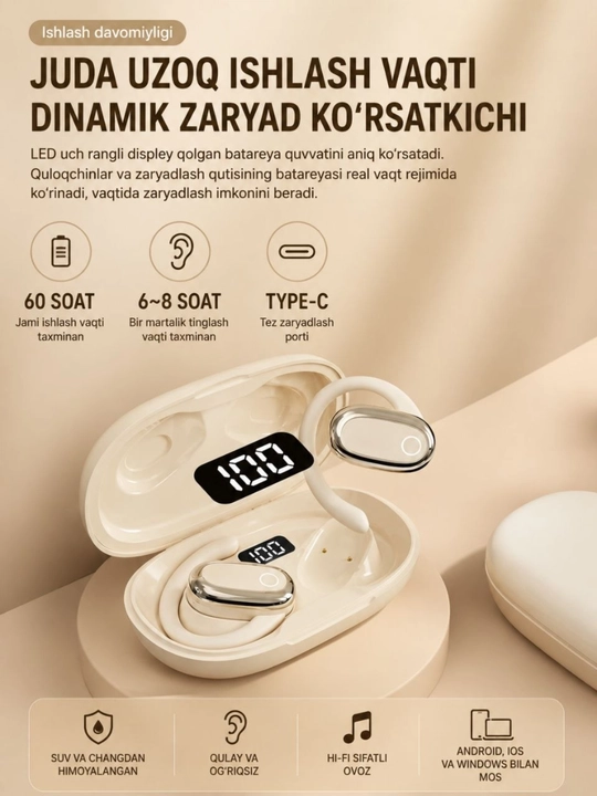 Simsiz quloqchin, shovqinni kamaytirish, qulay boshqaruv, tiniq ovoz, qulay dizayn