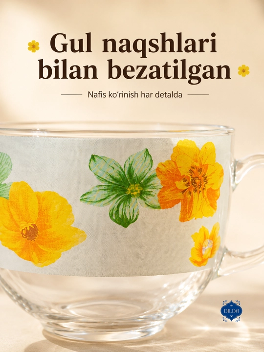 Shisha krujka, 300 ml, issiqqa chidamli, ergonomik tutqichli, choy va qahva uchun