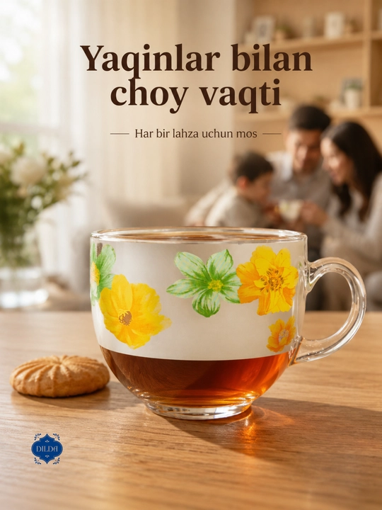 Shisha krujka, 300 ml, issiqqa chidamli, ergonomik tutqichli, choy va qahva uchun