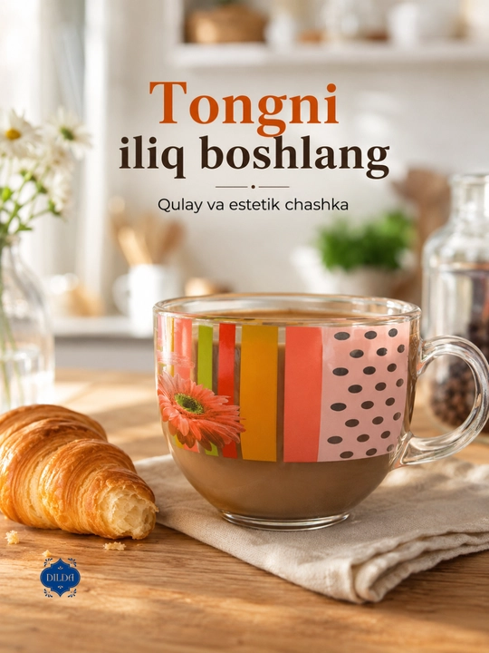 Shisha krujka, 300 ml, issiqqa chidamli, ergonomik tutqichli, choy va qahva uchun