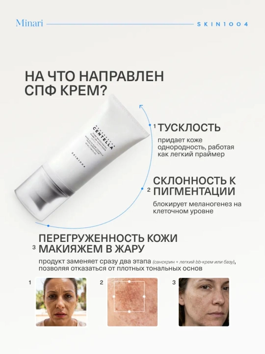 SKIN1004 Madagascar Centella SPF крем для лица Air-Fit, Tone-Up, Hyalu-Cica Sun Serum