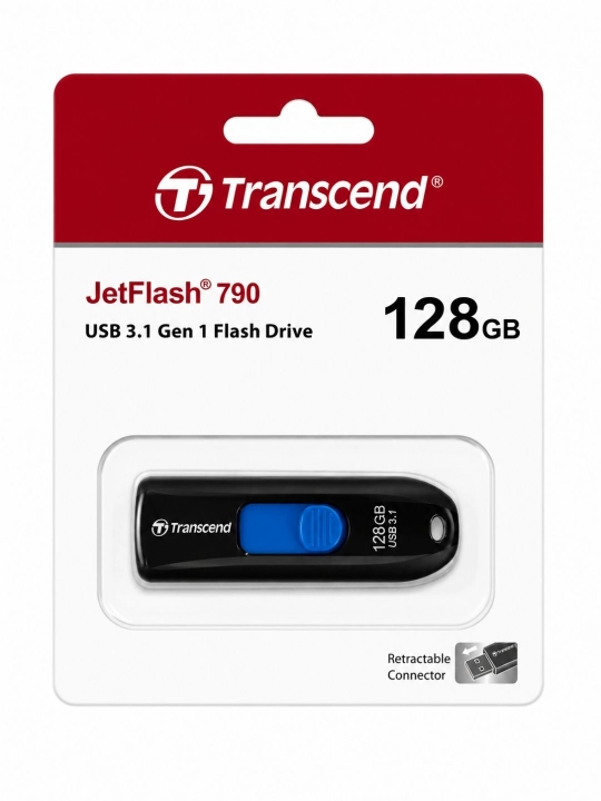 USB-флешка Transcend, разъемы USB-A и USB-C, 8/16/32/64/128 ГБ