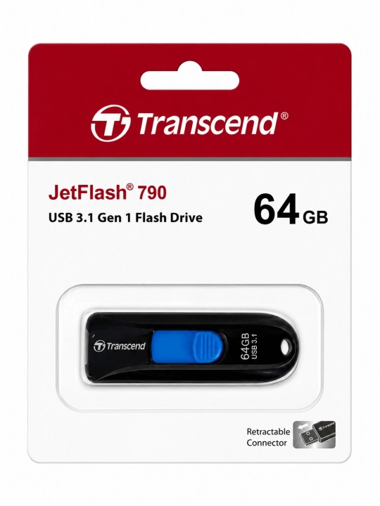 USB-флешка Transcend, разъемы USB-A и USB-C, 8/16/32/64/128 ГБ