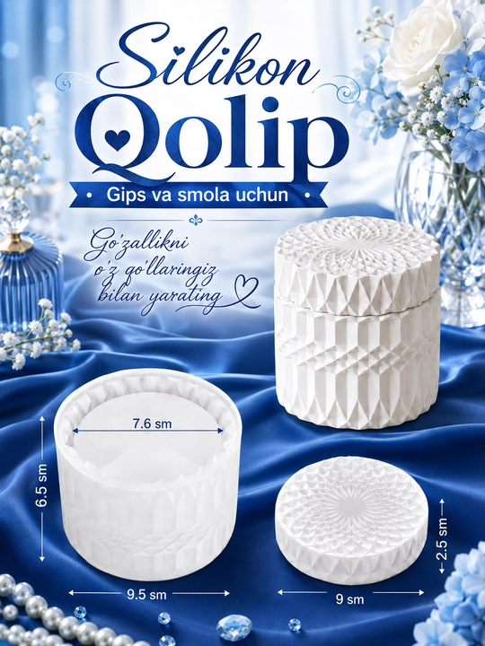 Gips, epoksid smolasi uchun silikon qolip quticha, mold quticha