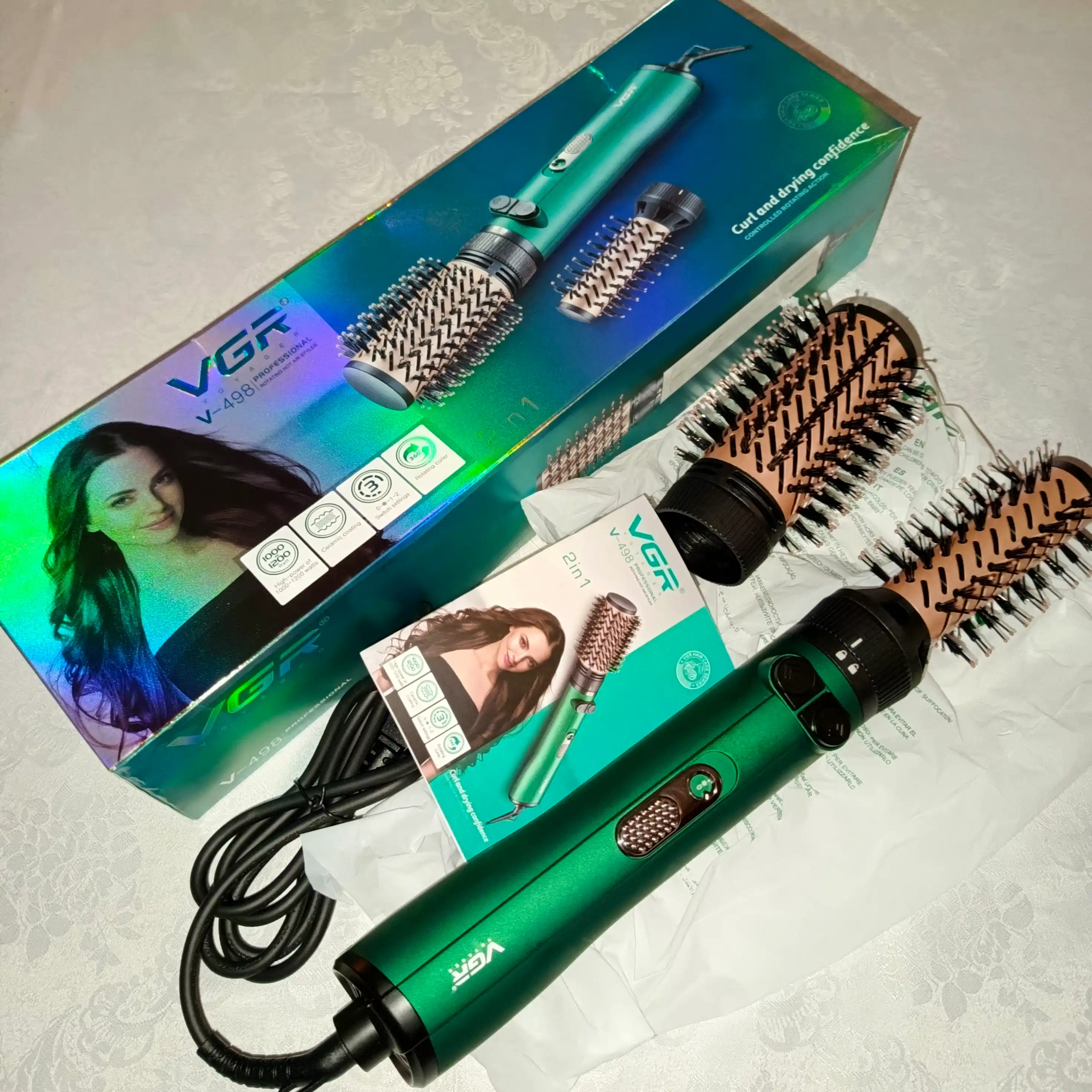 Professional fen-taroq, 360 daraja aylanuvchi VGR V-498, keramik qoplamali