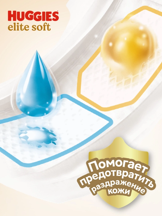 Подгузники Huggies Elite Soft для новорожденных 4-6 кг, 2 размер, 20 шт