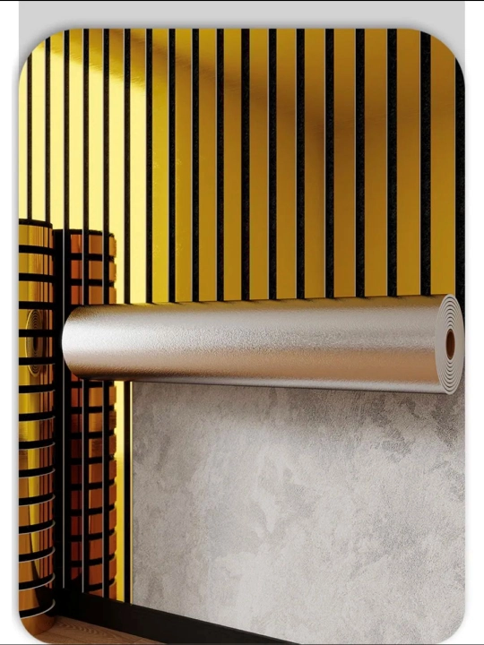Akustik samokleyka panel rulonlik reykali, dekorativ devor uchun, 59 x 300 sm