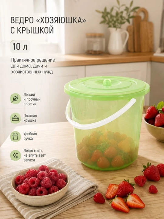 10 litrli qopqoqli chelak - 