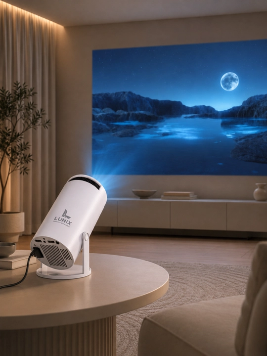 Lunix Smart Mini Proyektor, Ultra HD, HDMI USB, YouTube Netflix va telefon uchun