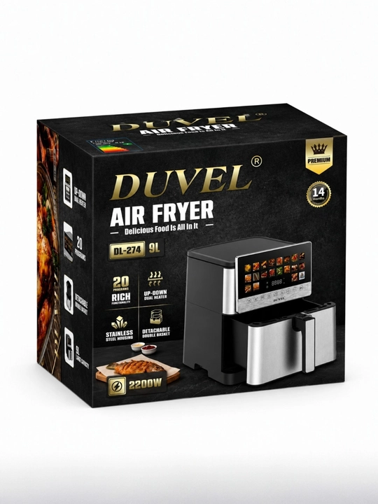 Аэрогриль Duvel 9L-духовка Для курицы, мяса, рыбы и овощей, жаропрочная универсальная - 