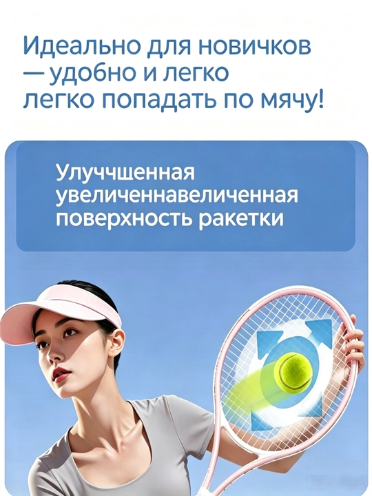 Набор для одиночного тенниса: ракета, стенд, мяч и 2 нескользящих рулета