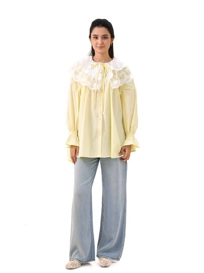 Женская хлопковая рубашка oversize - 