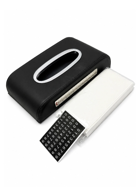Telefon raqami uchun to‘xtash belgisi o‘rnatilgan avtomobil salfetkasi