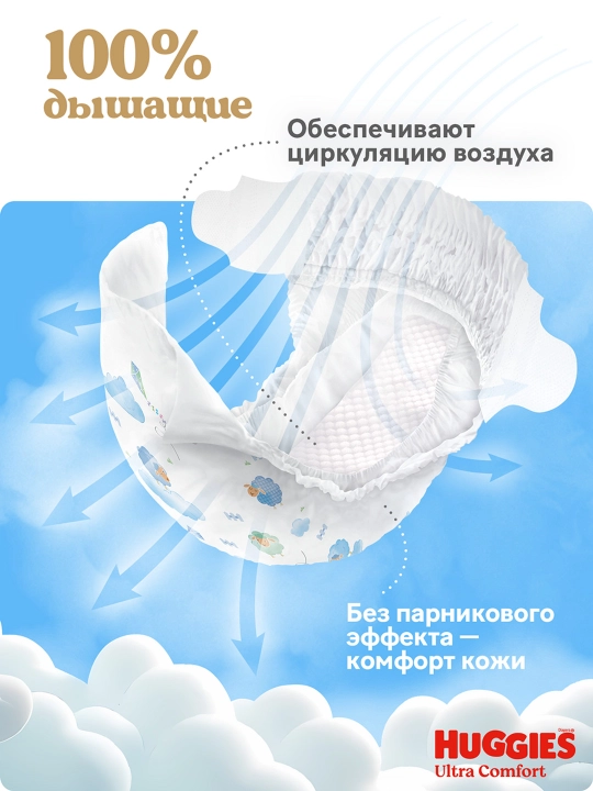 Подгузники Huggies Ultra Comfort для мальчиков 12-22кг, 5 размер, 64шт