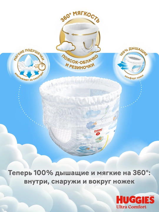 Подгузники трусики Huggies  для мальчиков 12-17кг, 5 размер, 15 шт