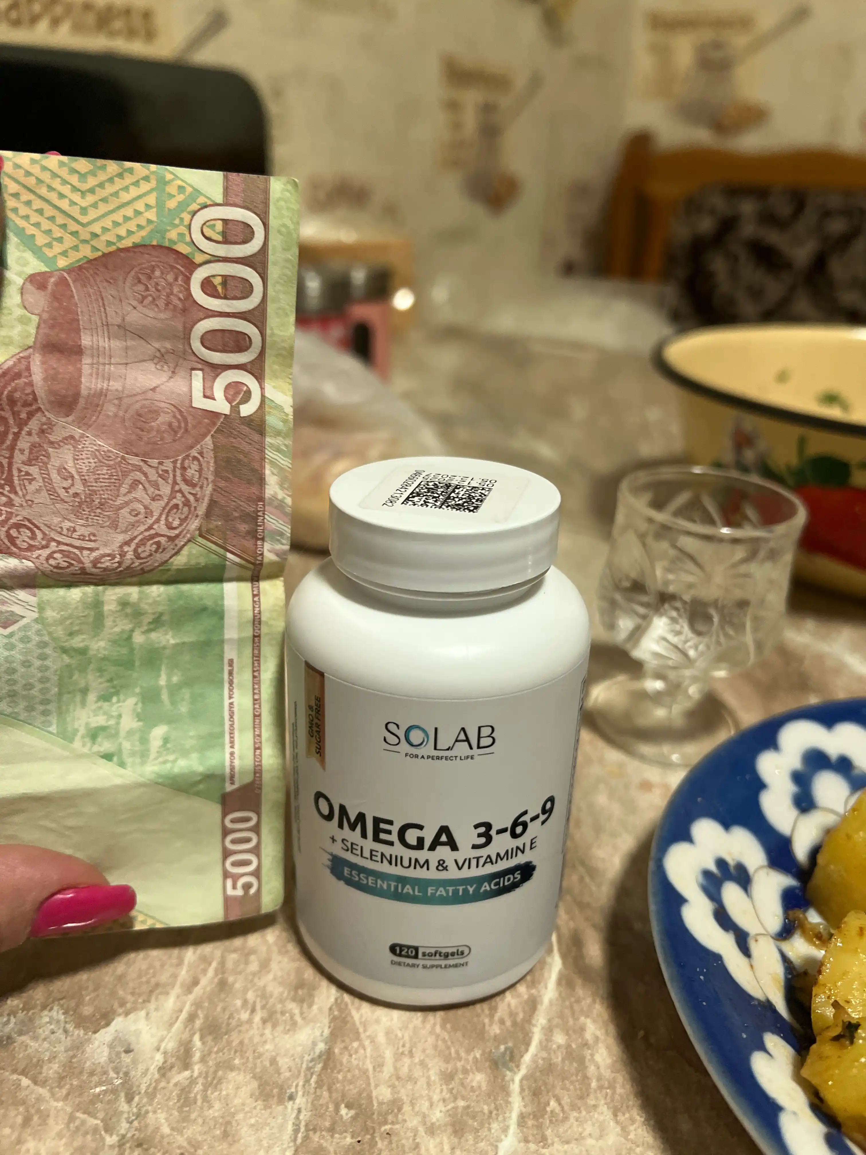 Omega 3-6-9, SOLAB, Selen va E vitamini bilan, 120 kapsula