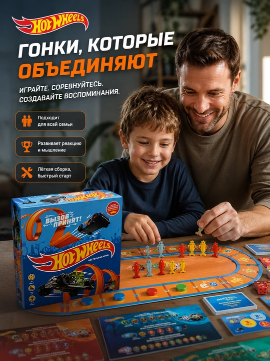 Hot Wheels stol o‘yini — poyga va strategiya o‘yini