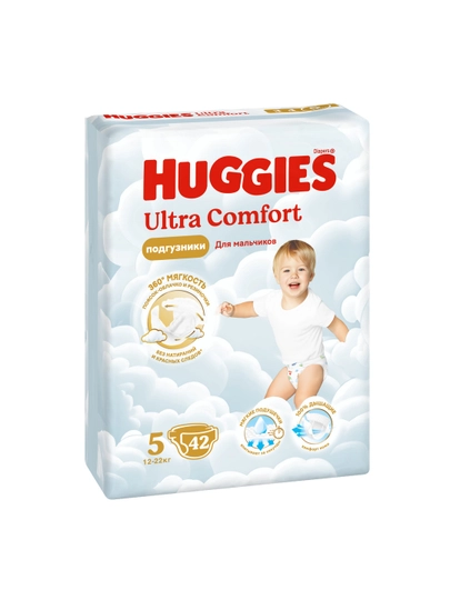 Подгузники для мальчиков Huggies Ultra Comfort Jumbo 5, 12-22 кг, 42 шт