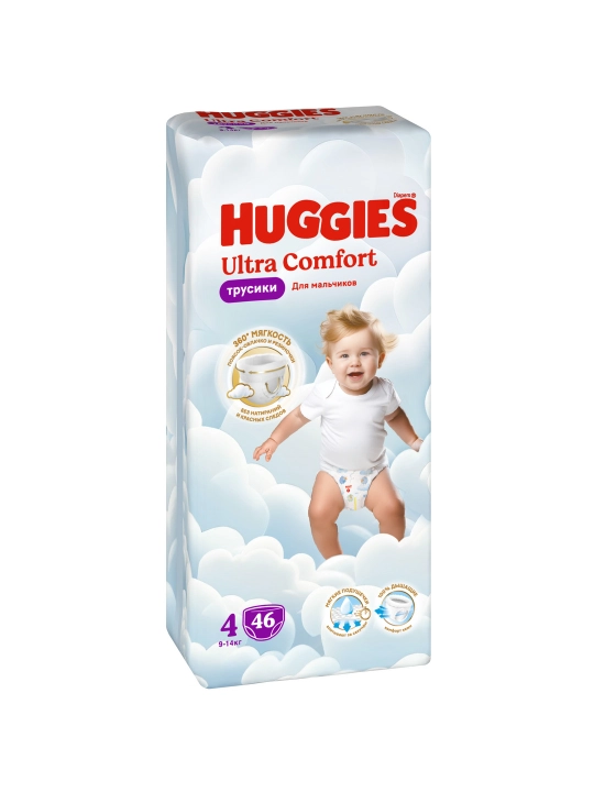 Подгузники трусики Huggies Ultra Comfort для мальчиков размер 4 (9-14 кг) 46 шт
