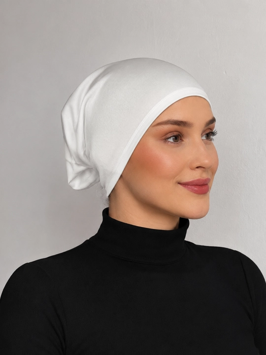 Ayollar uchun boni qalpoq, hijob ostida va ro'mol ostida, paxtadan