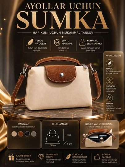 Сумка женская, мини сумка кроссбоди для женщин – в стиле Longchamp — OSIYOAL-SUMKPIST-ХАКИ