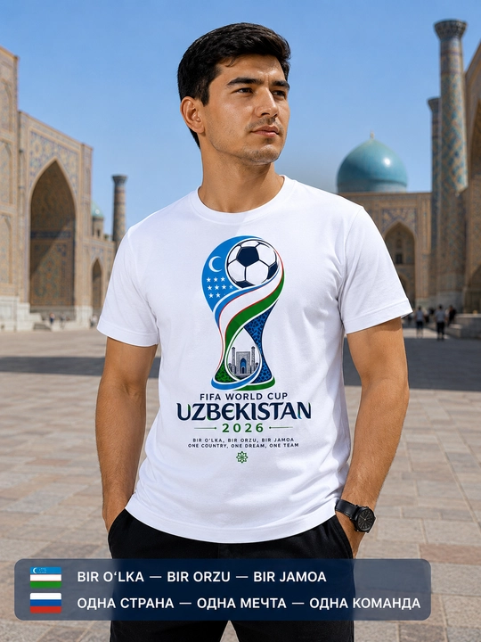 Футболка с принтом FIFA World Cup Uzbekistan 2026 - 