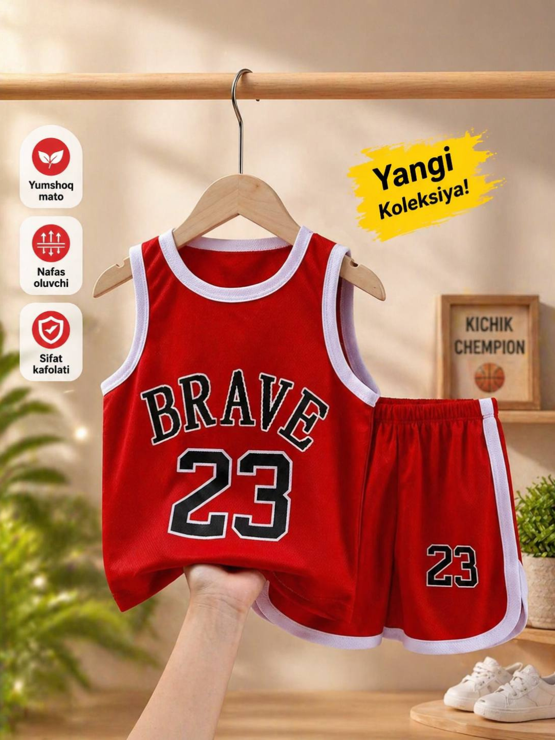 Bolalar sport to`plami, mayka + shortik, BRAVE 23 - 