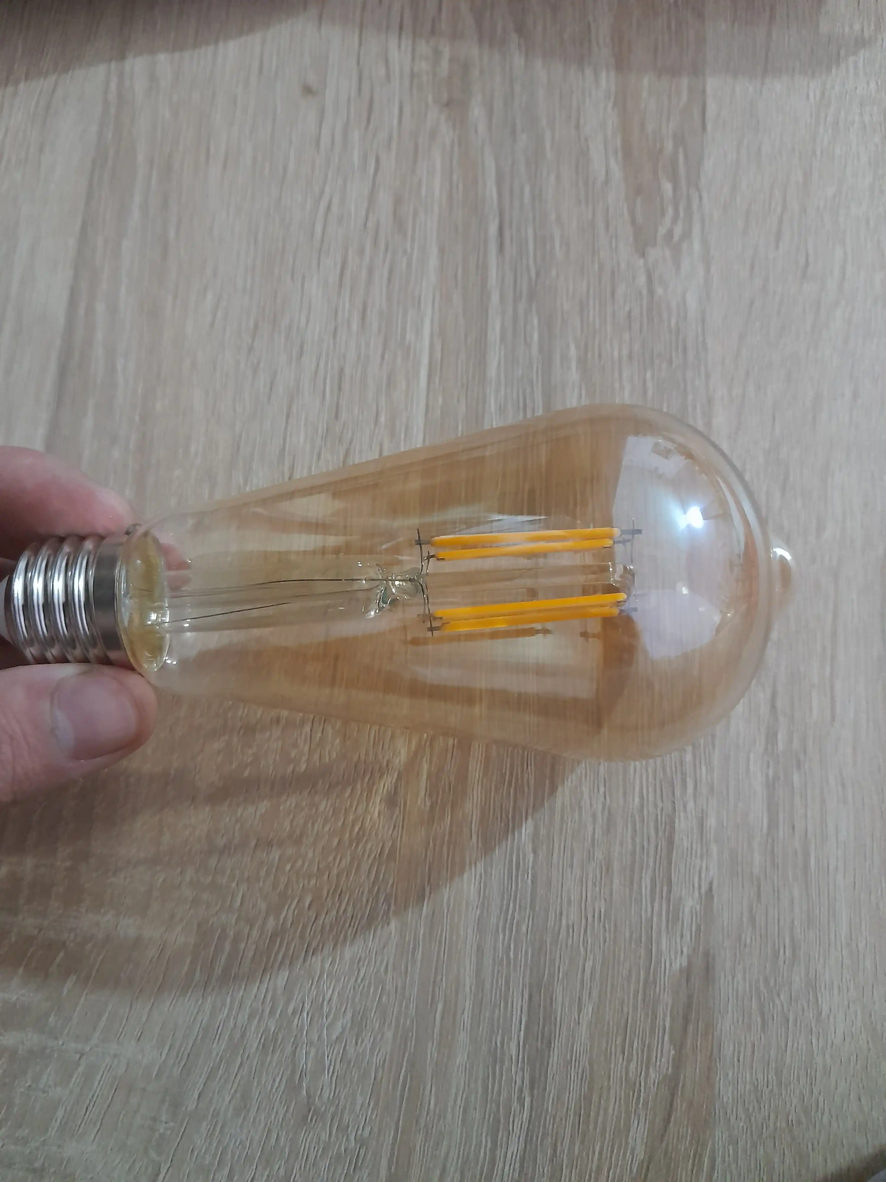 LED, lampa, filament, ST64 E27 6W 2700K - Sariq rang, TESS retro Edison dekorativ
