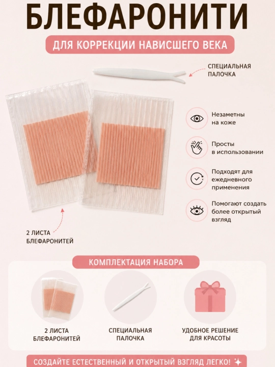 Блефаронити для век, невидимые наклейки для коррекции века - 