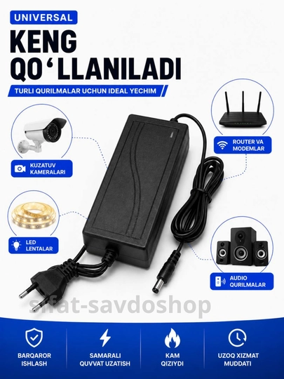Universal quvvat bloki, kuzatuv kamerasi adapteri. Quvvat adapteri - 