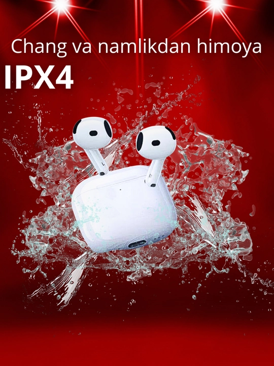 Simsiz quloqchinlar Pods 4, sensorli va blutuz naushniklar, iPhone va Android uchun